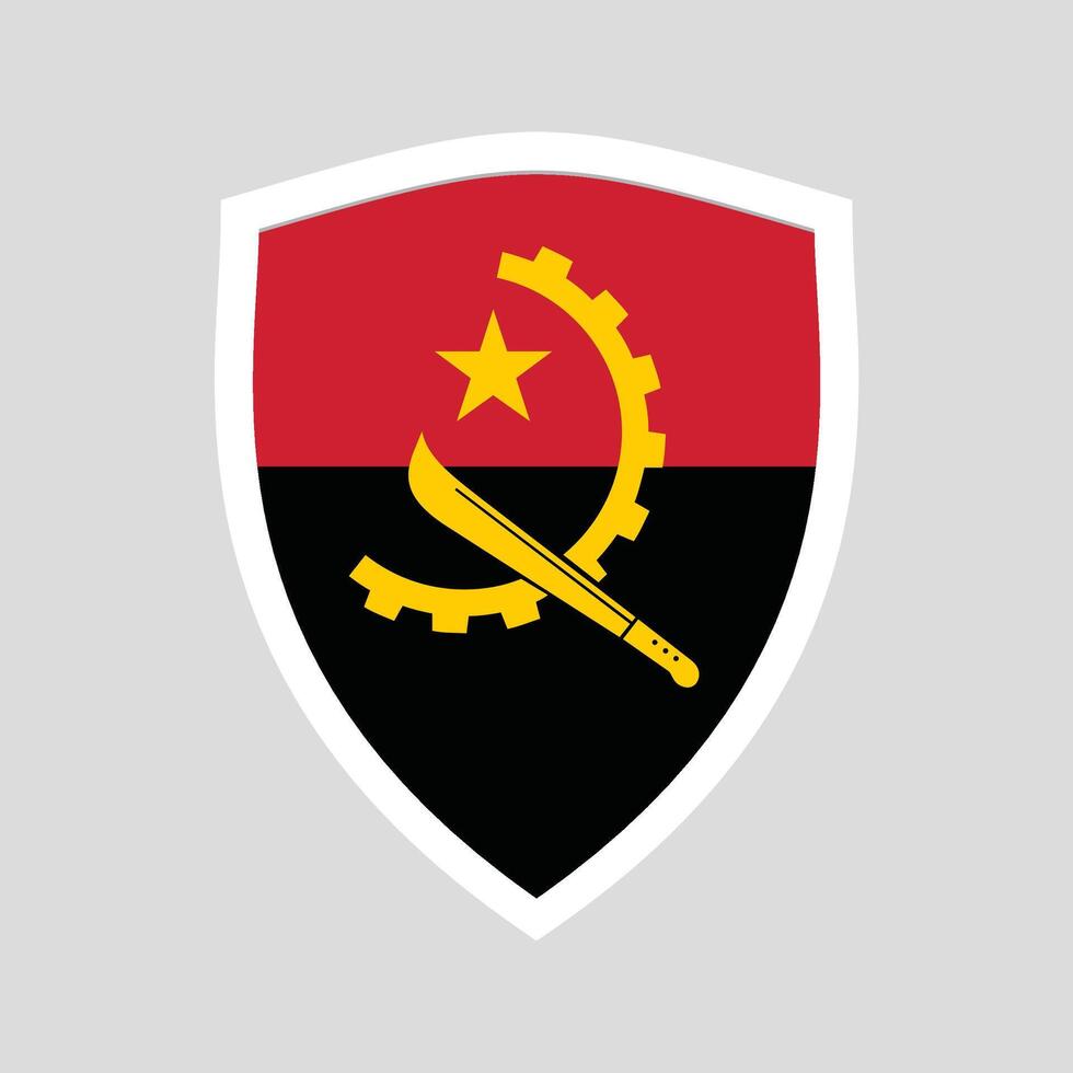 Angola Flag in Shield Shape vector