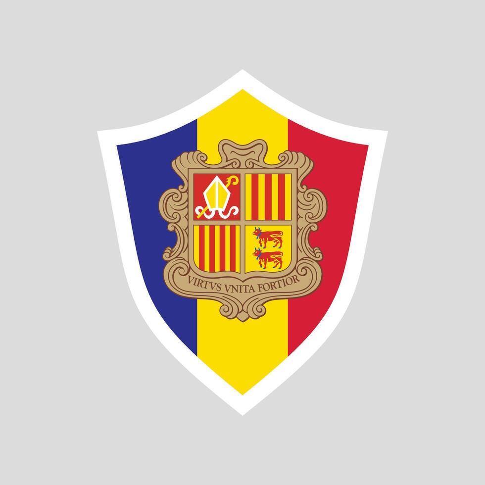 andorra bandera en proteger forma vector