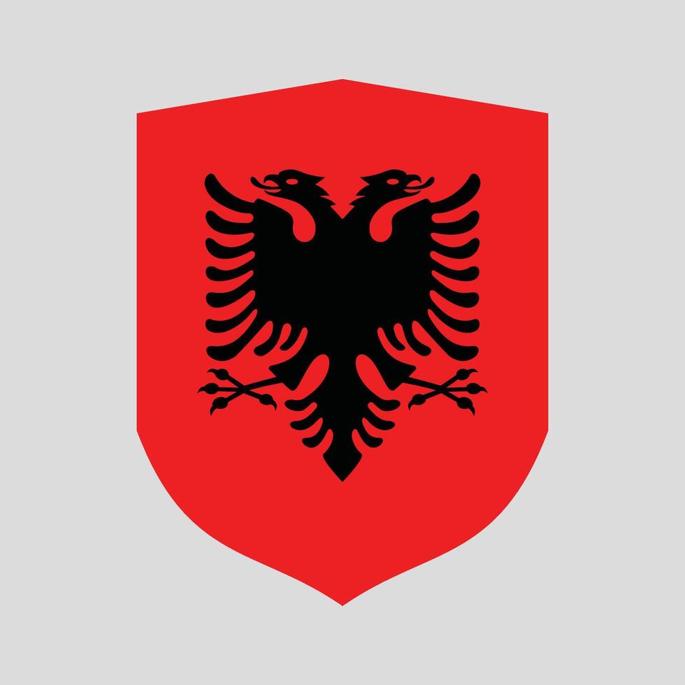 Albania Flag in Shield Shape Icon vector