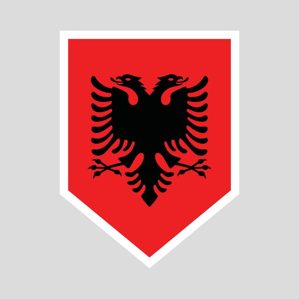 Albania Flag in Shield Shape Icon vector