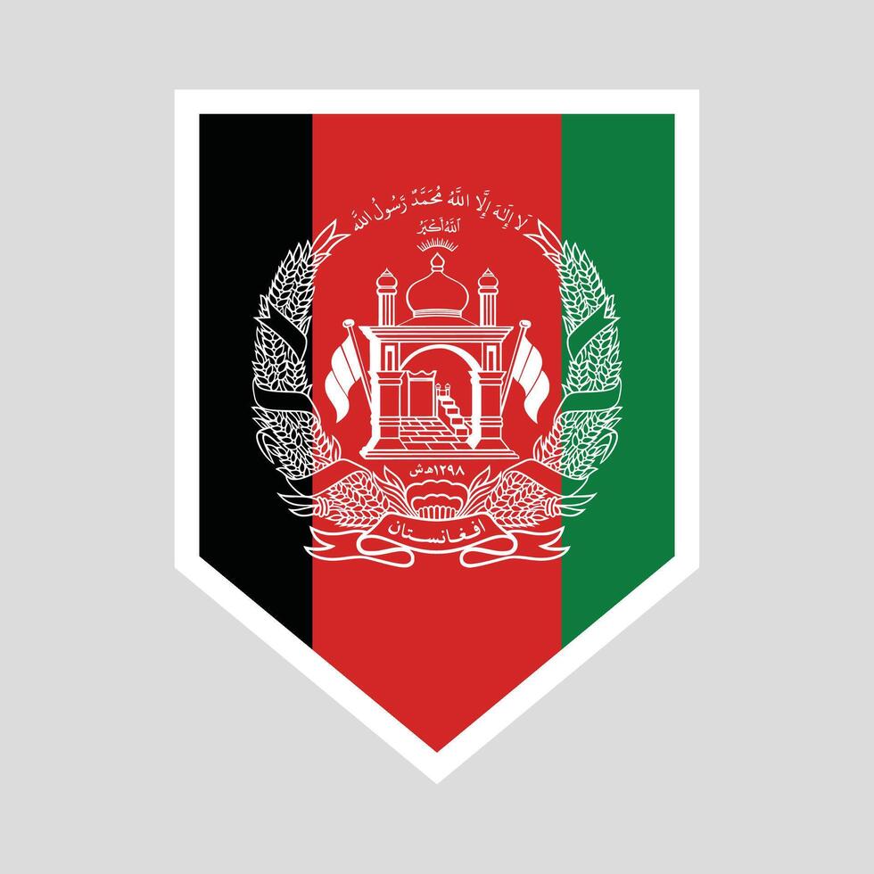 Afghanistan Flag in Shield Shape vector