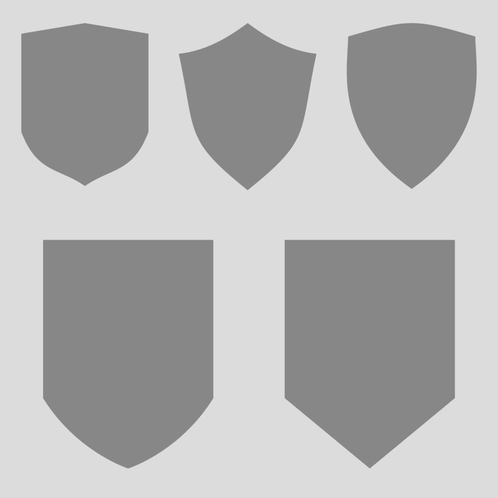 Grey Shield with Grey Set of Grey Shield with Grey BackgroundBackground vector