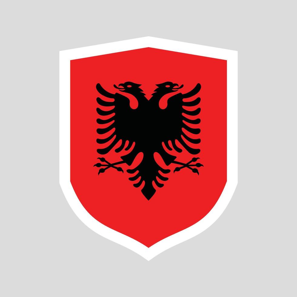 Albania Flag in Shield Shape Icon vector