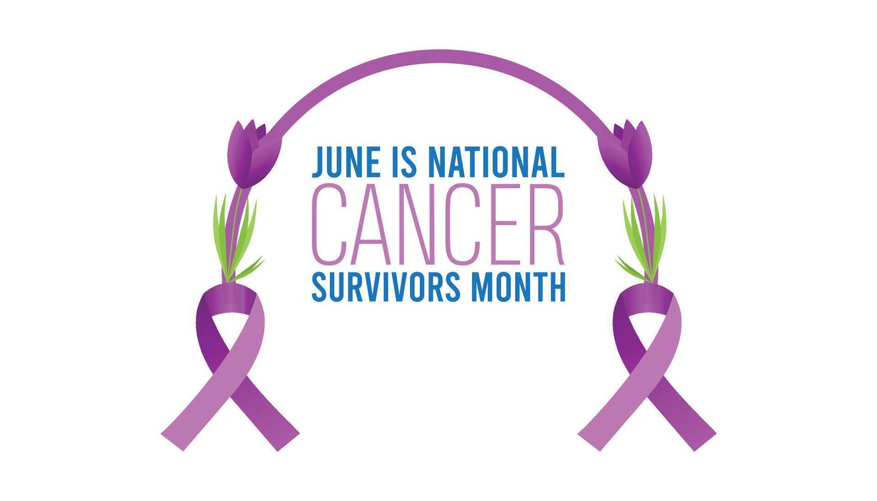 National Cancer Survivors Month observed every year in June. Template for background, banner, card, poster with text inscription. vector