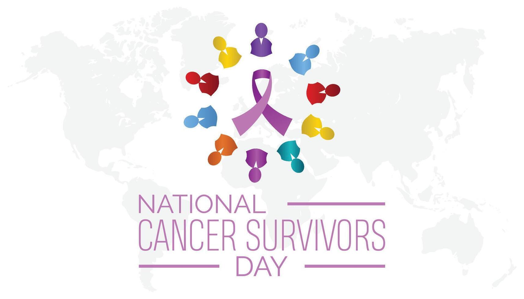 National Cancer Survivors Day observed every year in June. Template for background, banner, card, poster with text inscription. vector