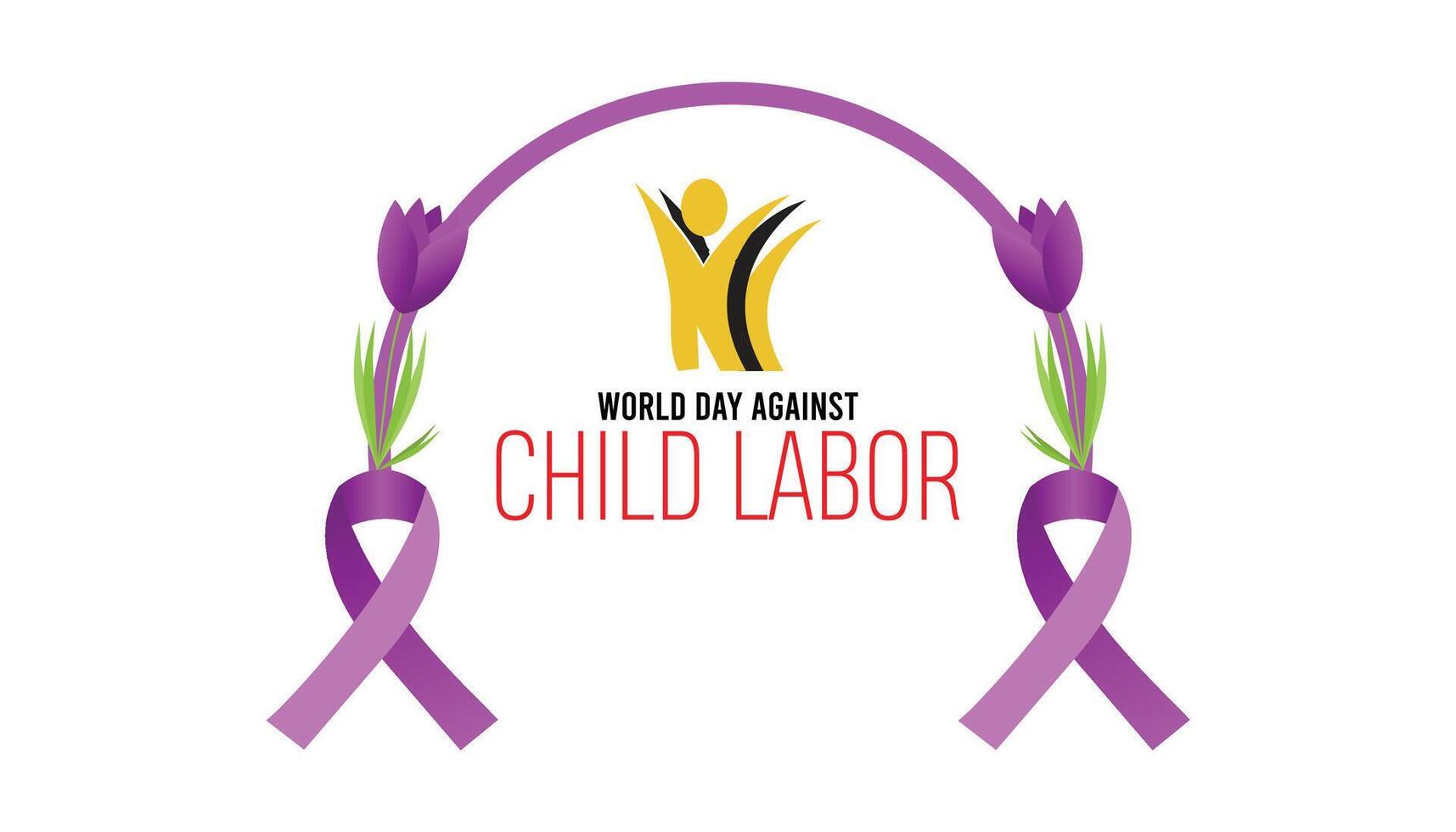 World Day Against Child Labor observed every year in June. Template for background, banner, card, poster with text inscription. vector