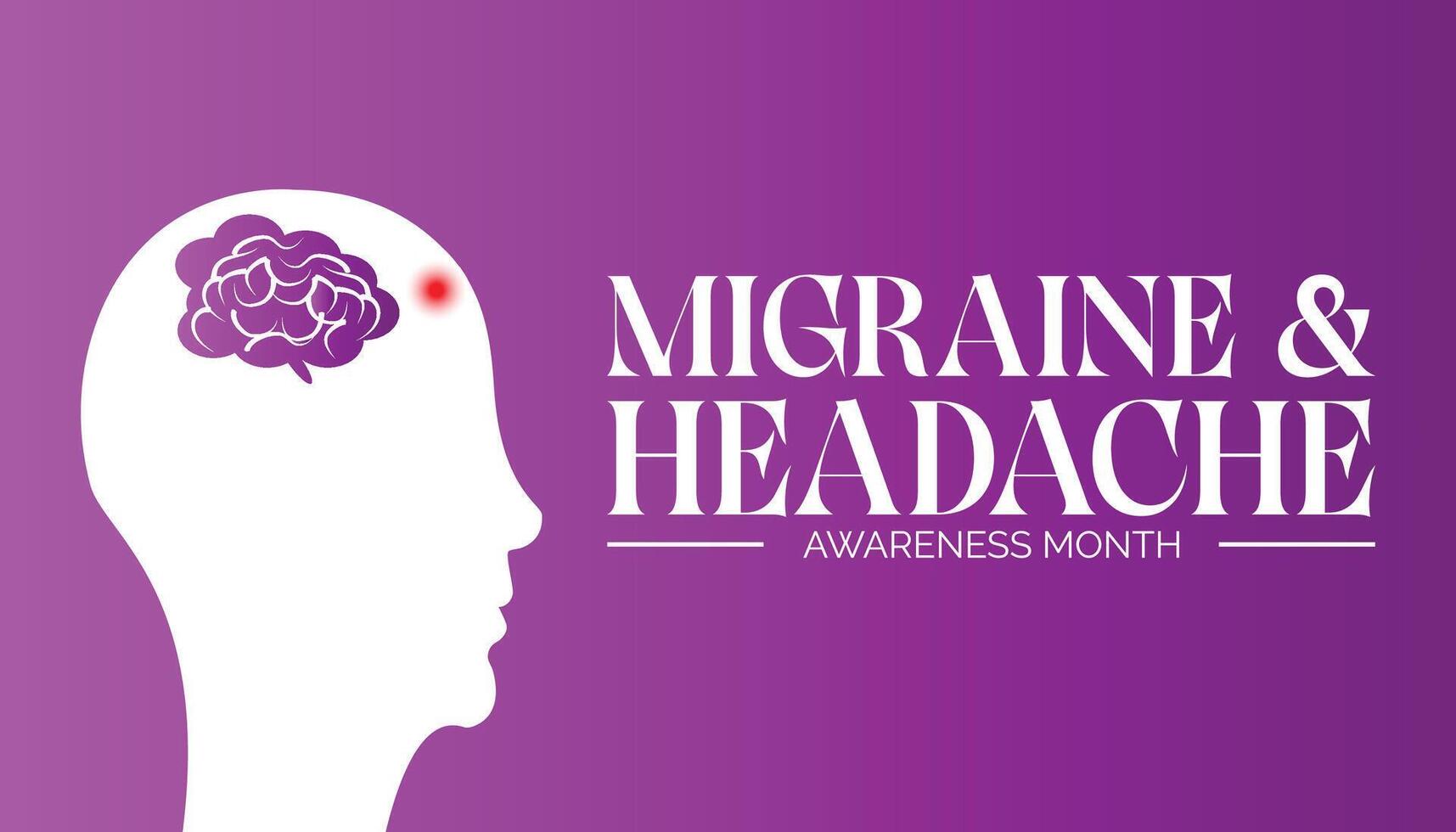 Migraine AND Headache awareness month observed every year in June. Template for background, banner, card, poster with text inscription. vector