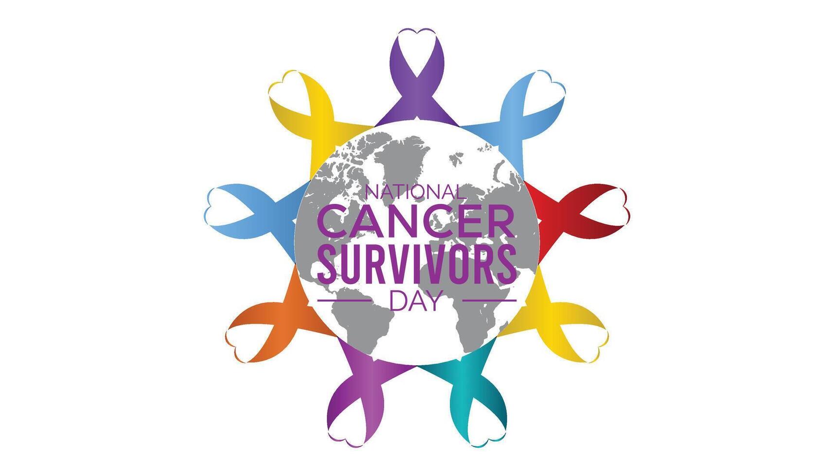 National Cancer Survivors Day observed every year in June. Template for background, banner, card, poster with text inscription. vector