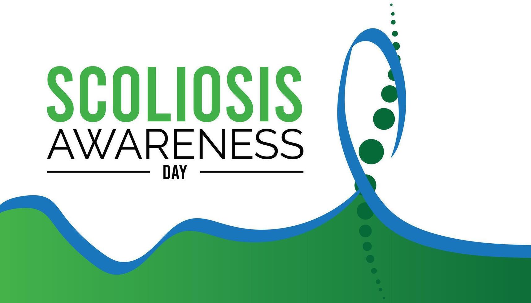 Scoliosis Awareness Day every year in June. Template for background, banner, card, poster with text inscription. vector