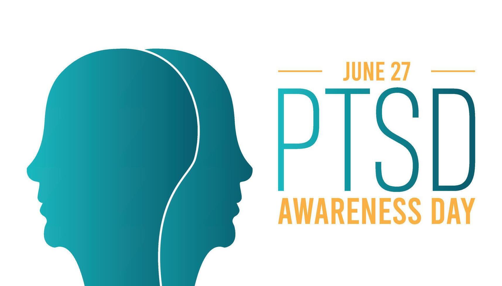 National PTSD Awareness day observed every year in June. Template for background, banner, card, poster with text inscription. vector