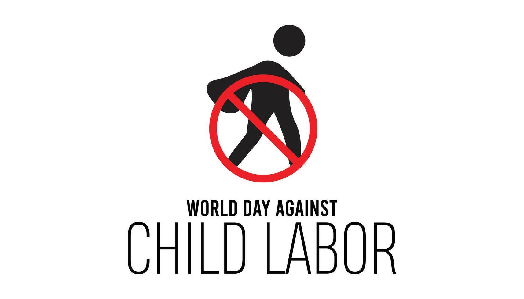 World Day Against Child Labor observed every year in June. Template for background, banner, card, poster with text inscription. vector