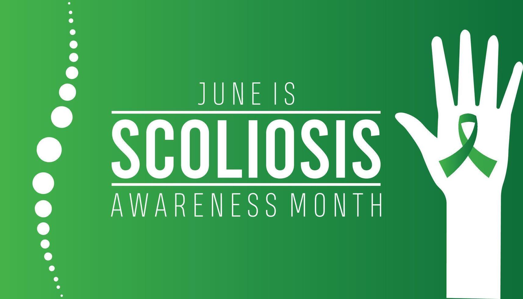 Scoliosis Awareness Month every year in June. Template for background, banner, card, poster with text inscription. vector