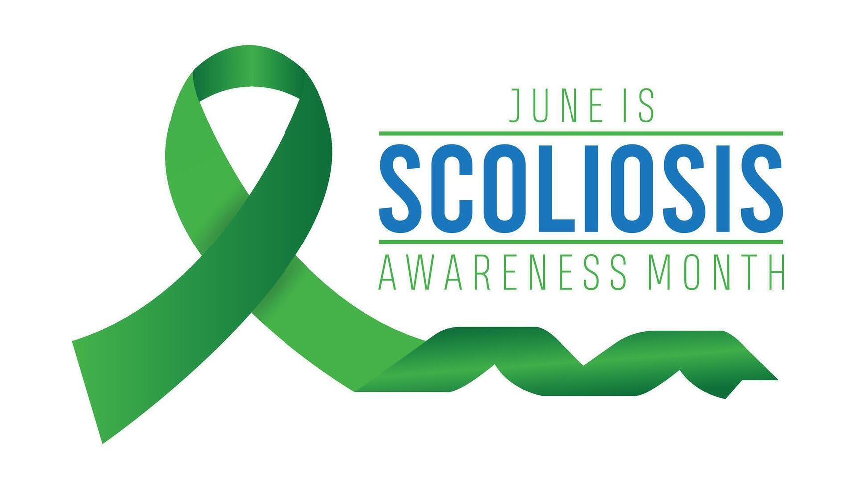 Scoliosis Awareness Month every year in June. Template for background, banner, card, poster with text inscription. vector