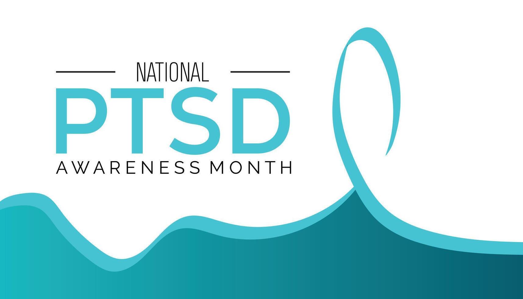 National PTSD Awareness Month observed every year in June. Template for background, banner, card, poster with text inscription. vector