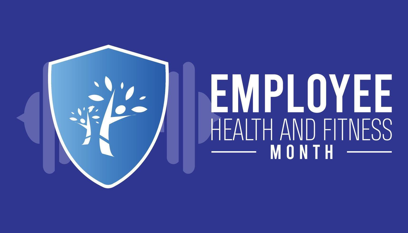 Employee Health and Fitness Month observed every year in May. Template for background, banner, card, poster with text inscription. vector
