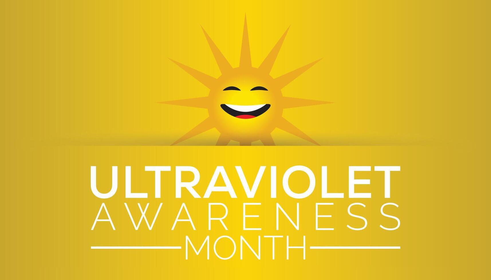 ultraviolet awareness month observed every year in May. Template for background, banner, card, poster with text inscription. vector