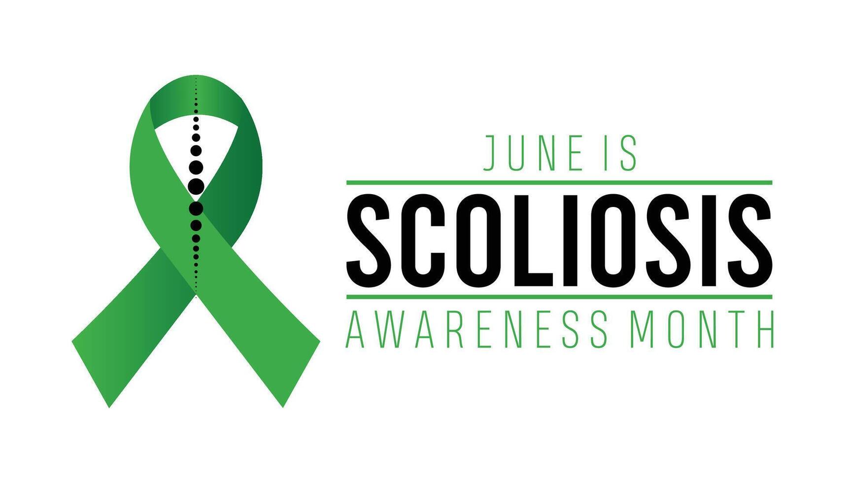 Scoliosis Awareness Month every year in June. Template for background, banner, card, poster with text inscription. vector