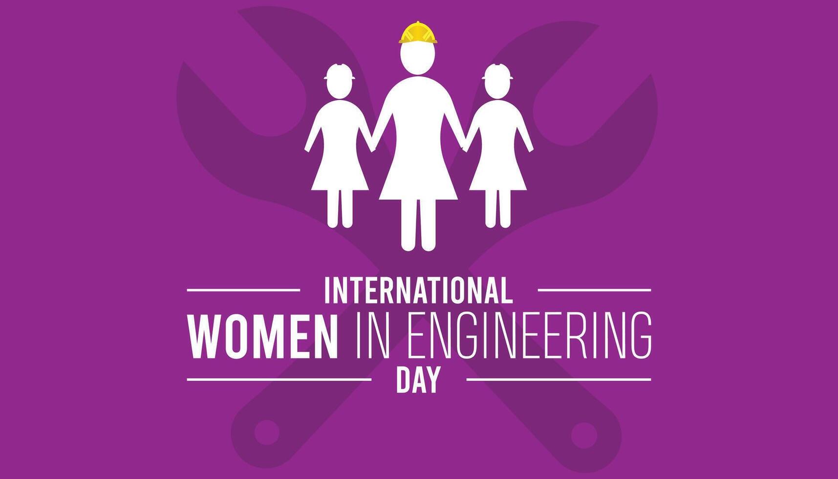 INTERNATIONAL WOMEN IN ENGINEERING Day observed every year in June. Template for background, banner, card, poster with text inscription. vector