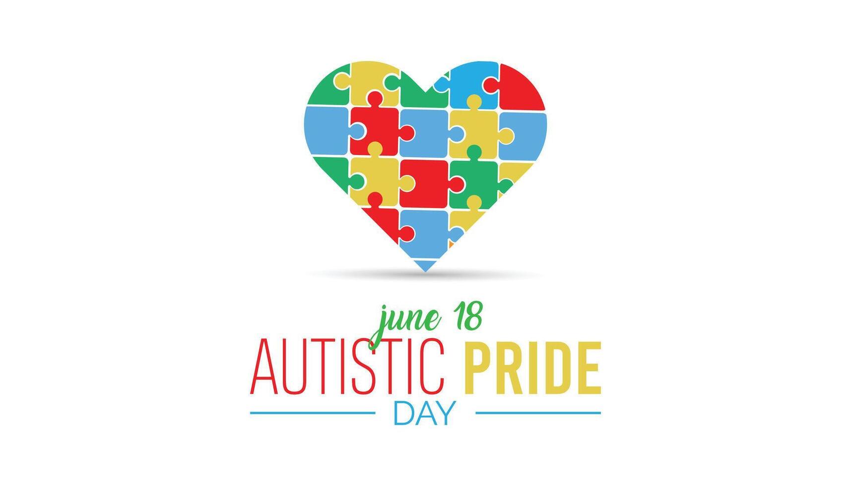 Autistic Pride Day observed every year in June. Template for background, banner, card, poster with text inscription. vector