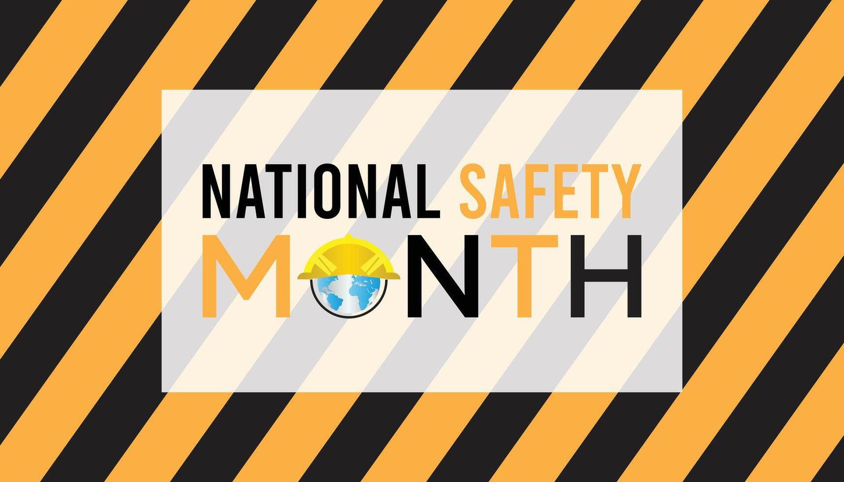 National Safety Month observed every year in June. Template for background, banner, card, poster with text inscription. vector
