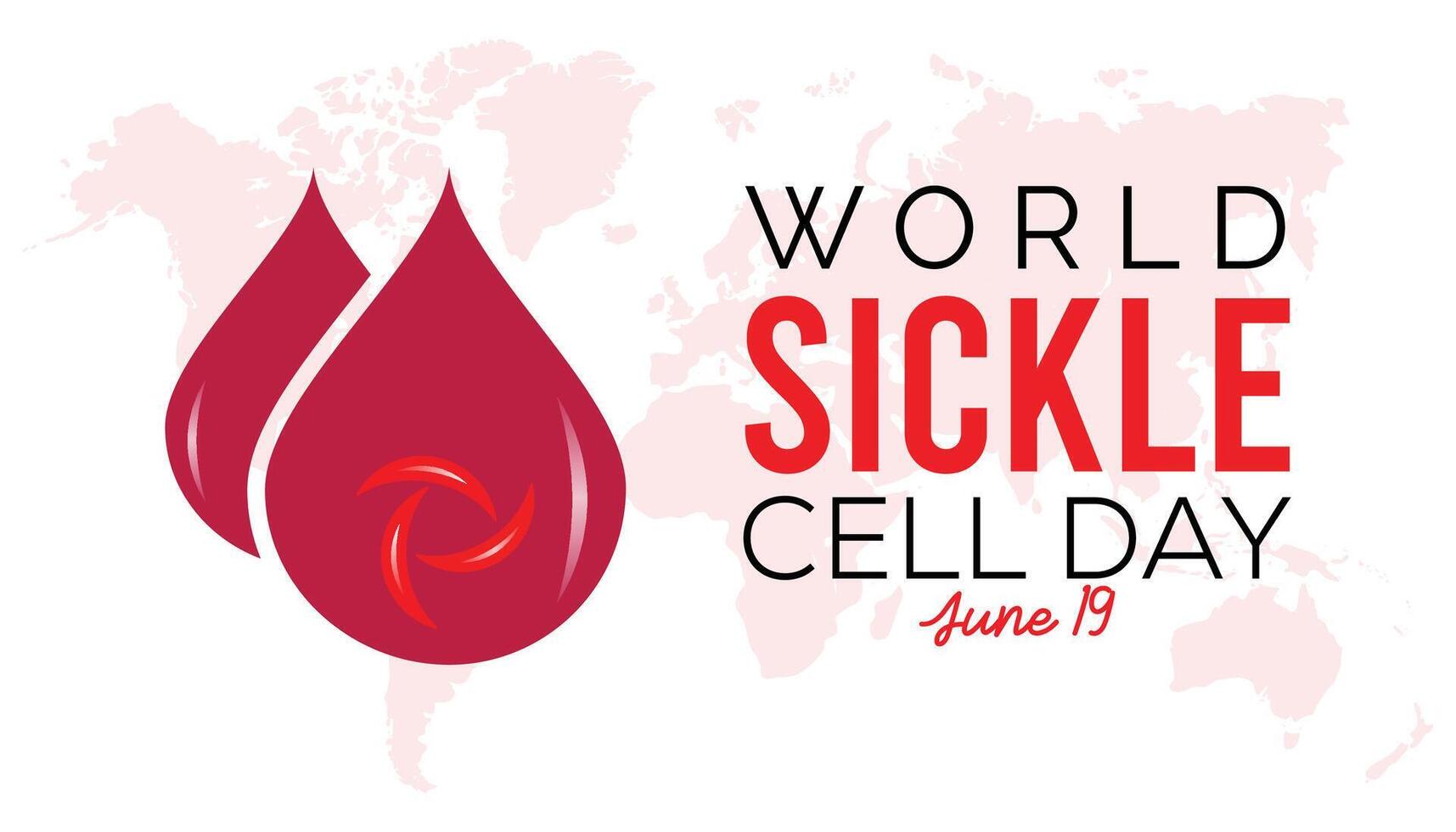 World Sickle Cell day observed every year in June. Template for background, banner, card, poster with text inscription. vector
