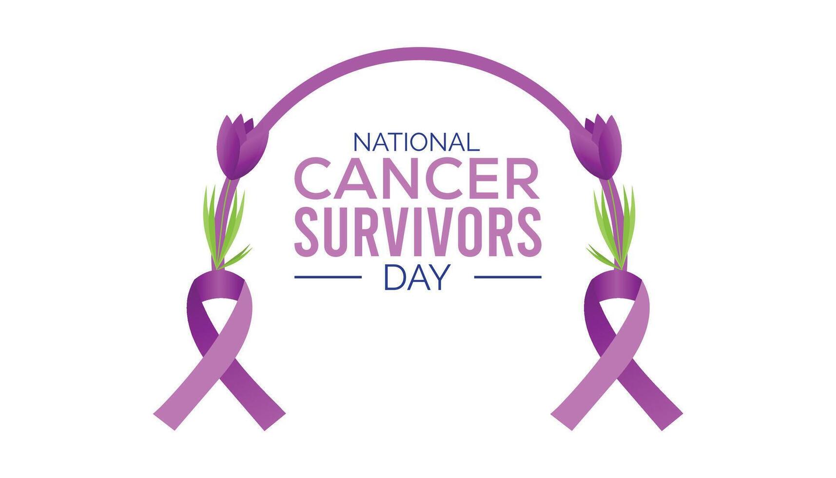 National Cancer Survivors Day observed every year in June. Template for background, banner, card, poster with text inscription. vector