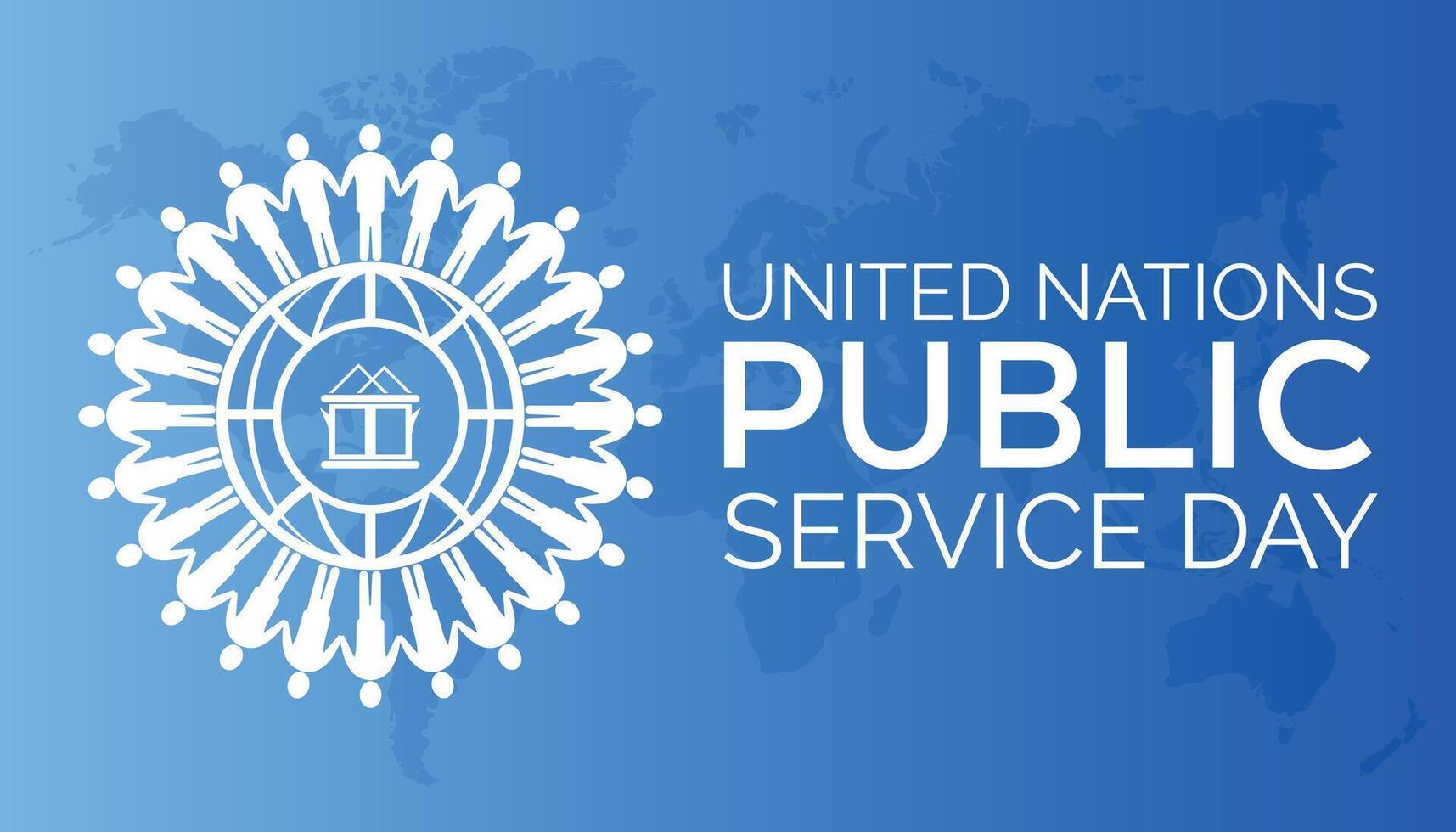 UNITED NATIONS PUBLIC SERVICE DAY observed every year in June. Template for background, banner, card, poster with text inscription. vector