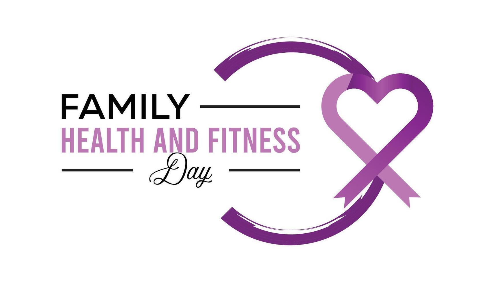 Family Health and Fitness day observed every year in June. Template for background, banner, card, poster with text inscription. vector