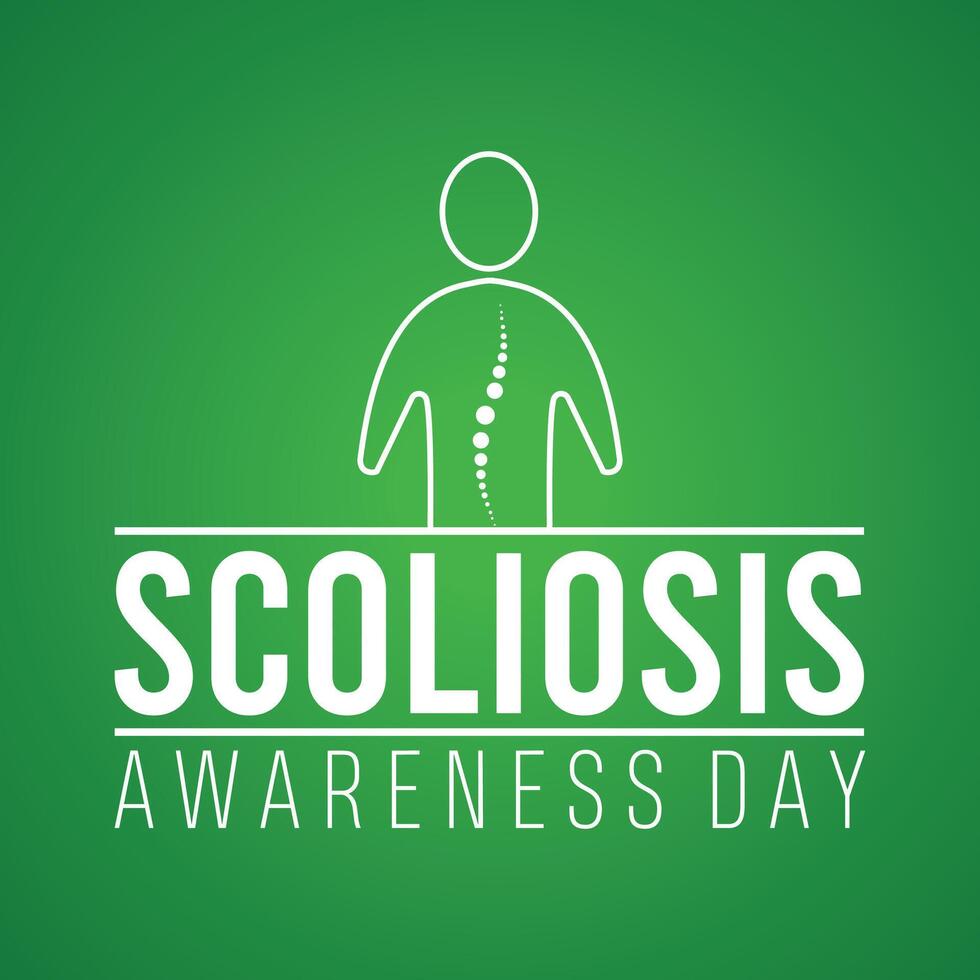 Scoliosis Awareness Day every year in June. Template for background, banner, card, poster with text inscription. vector