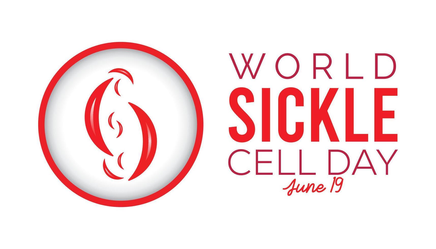 World Sickle Cell day observed every year in June. Template for background, banner, card, poster with text inscription. vector