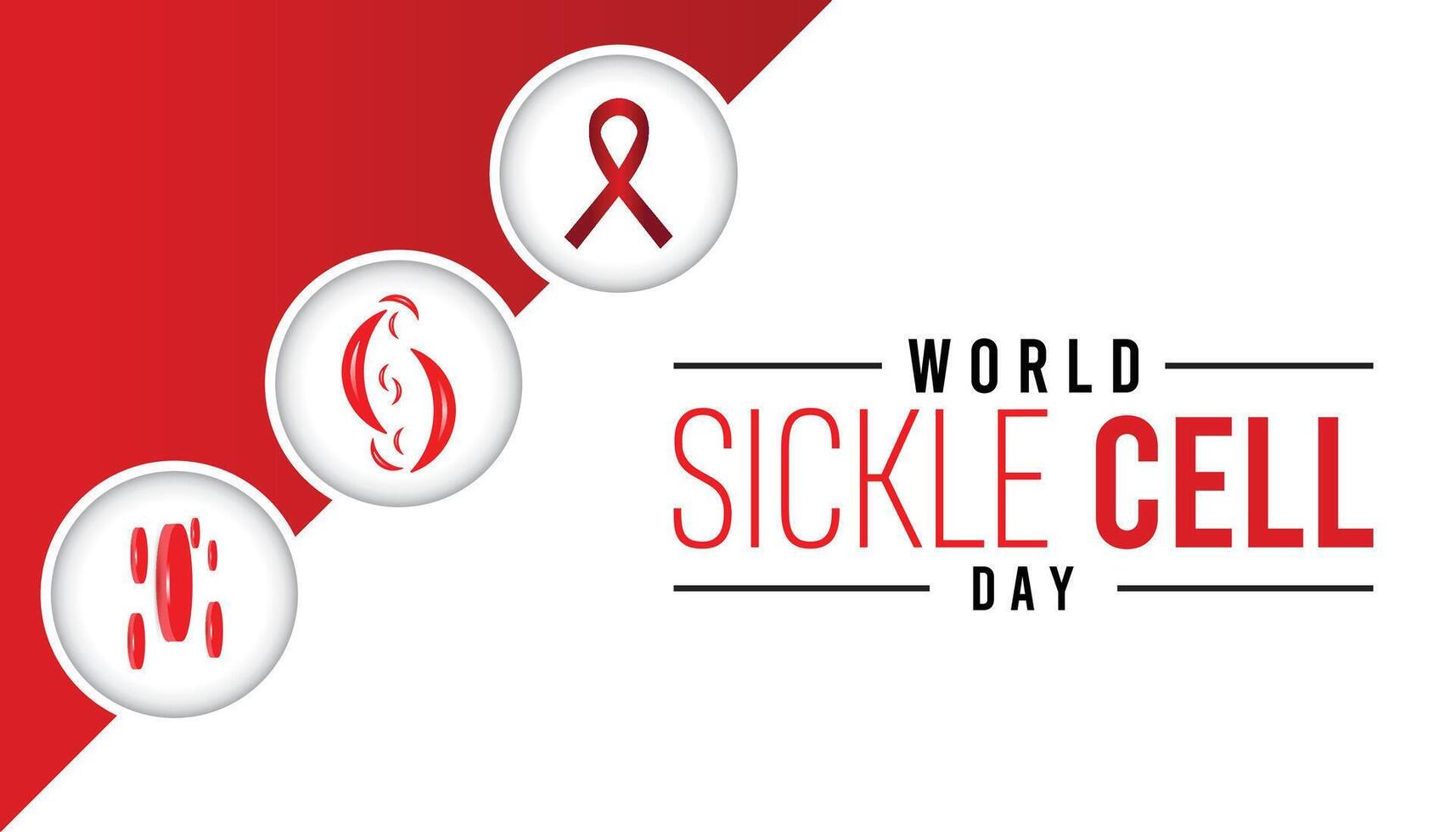World Sickle Cell day observed every year in June. Template for background, banner, card, poster with text inscription. vector