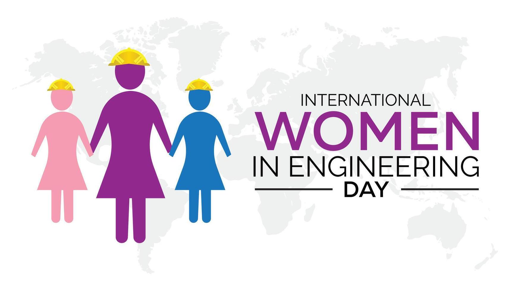 INTERNATIONAL WOMEN IN ENGINEERING Day observed every year in June. Template for background, banner, card, poster with text inscription. vector