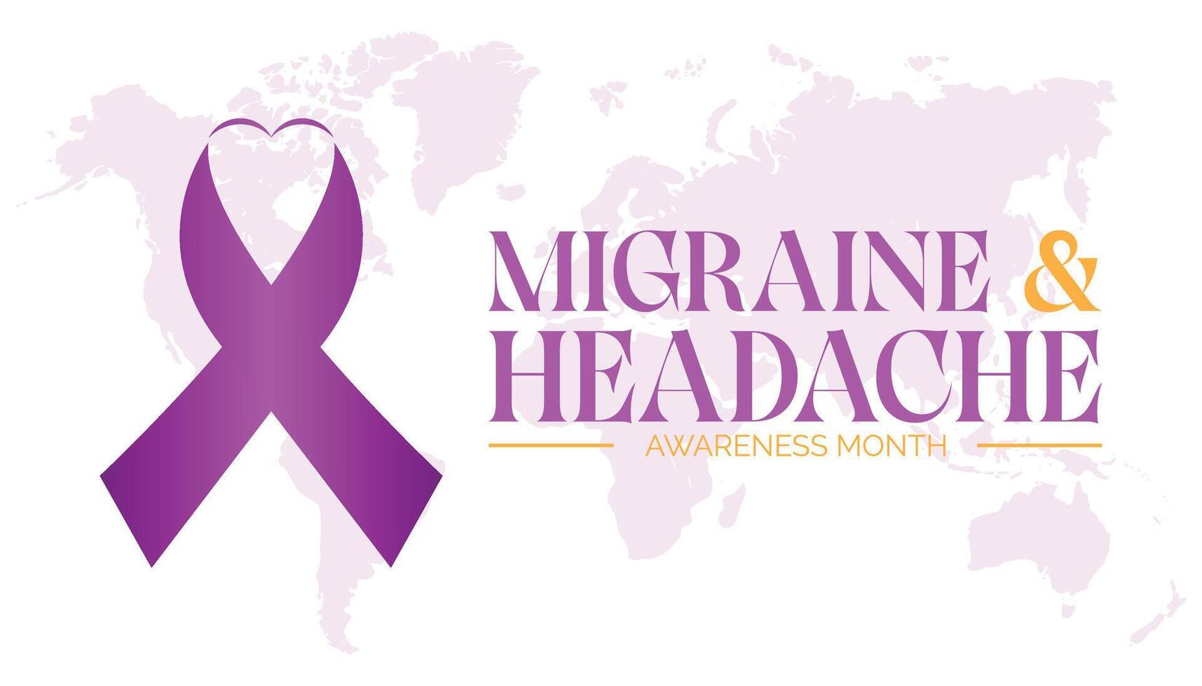 Migraine AND Headache awareness month observed every year in June. Template for background, banner, card, poster with text inscription. vector