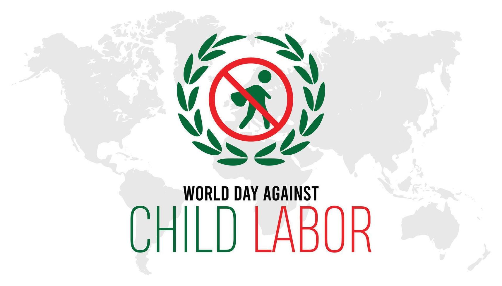 World Day Against Child Labor observed every year in June. Template for background, banner, card, poster with text inscription. vector