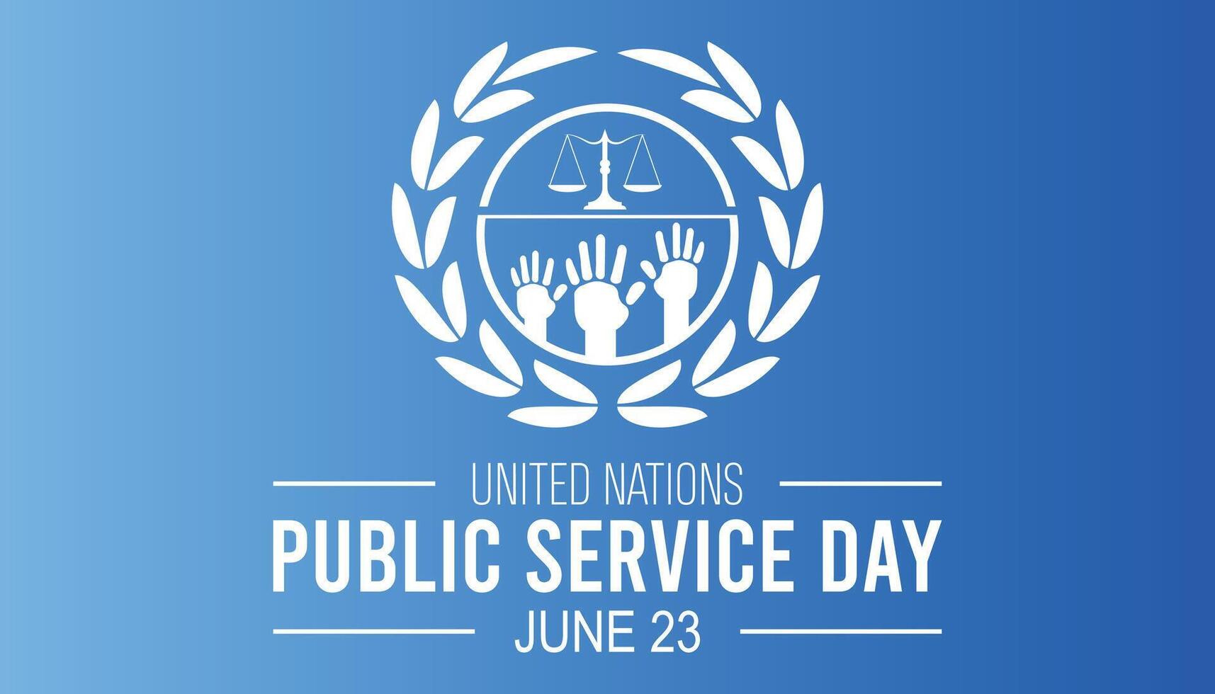 UNITED NATIONS PUBLIC SERVICE DAY observed every year in June. Template for background, banner, card, poster with text inscription. vector
