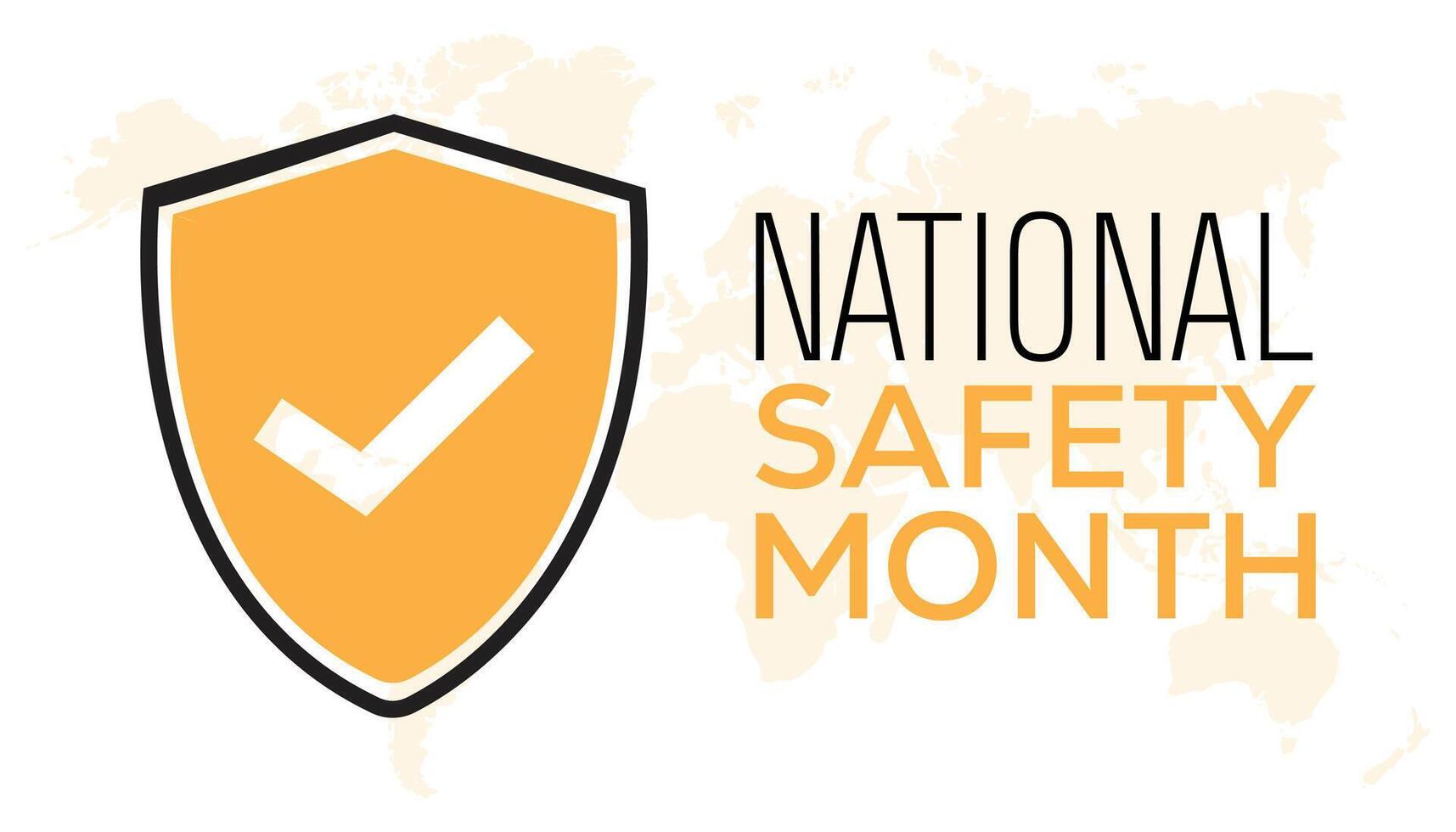 National Safety Month observed every year in June. Template for background, banner, card, poster with text inscription. vector