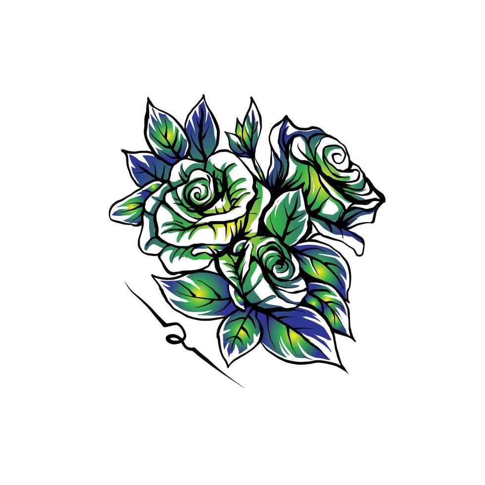 Rosa flor icono en plano diseño vector
