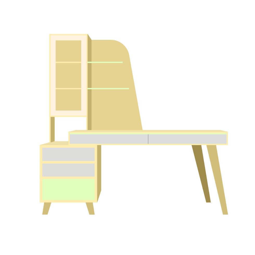 Illustration of study desk good for graphic design and etc vector