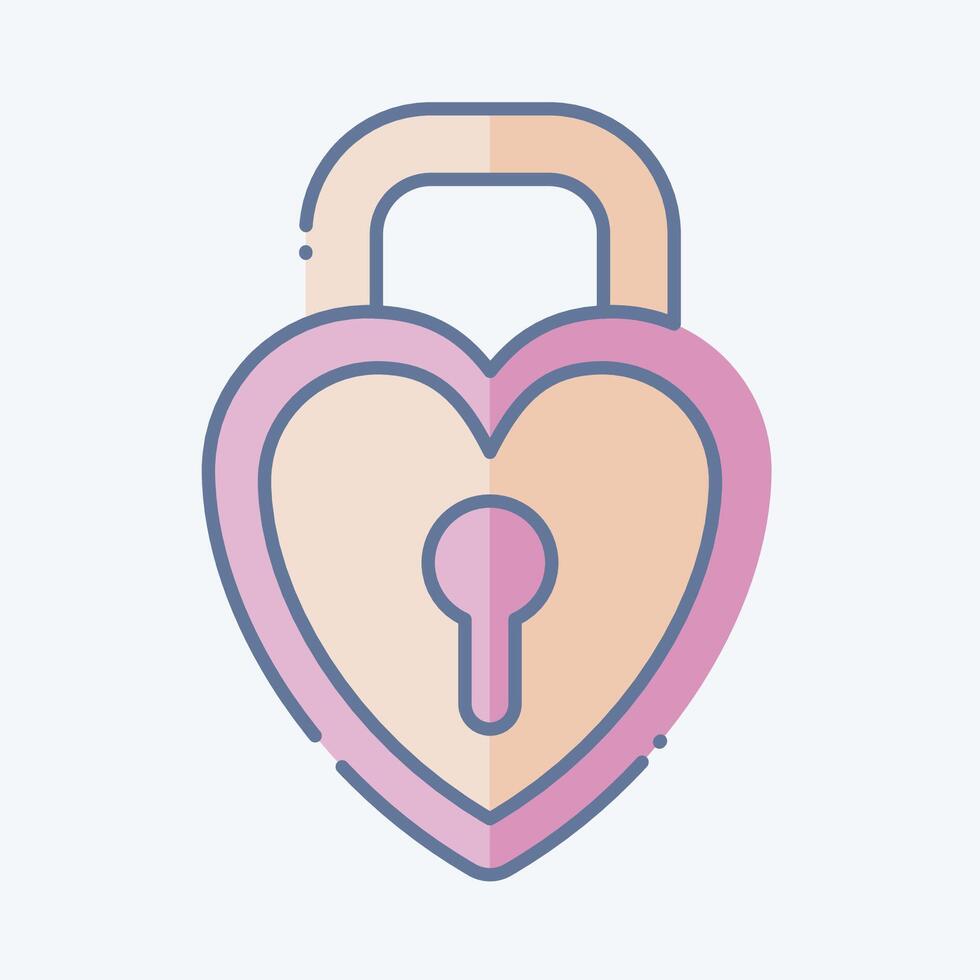 Icon Padlock 2. related to Security symbol. doodle style. simple design illustration vector