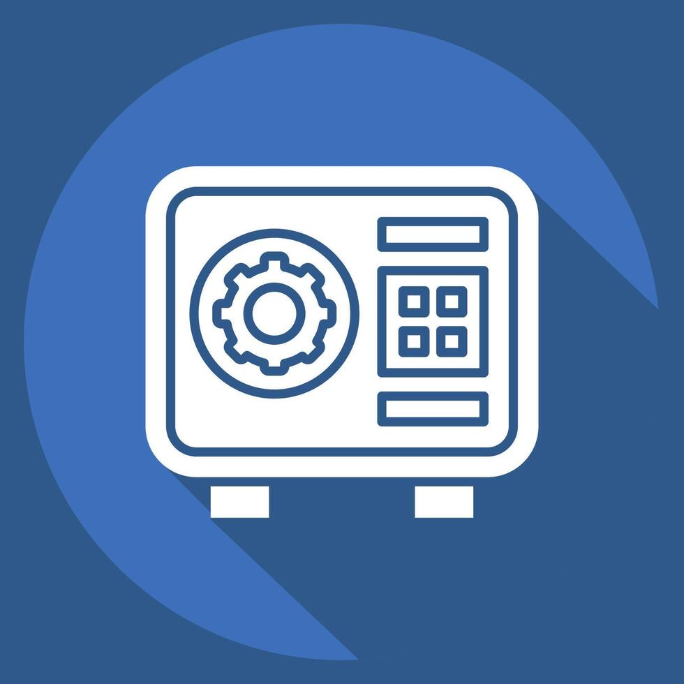 Icon Safebox. related to Security symbol. long shadow style. simple design illustration vector