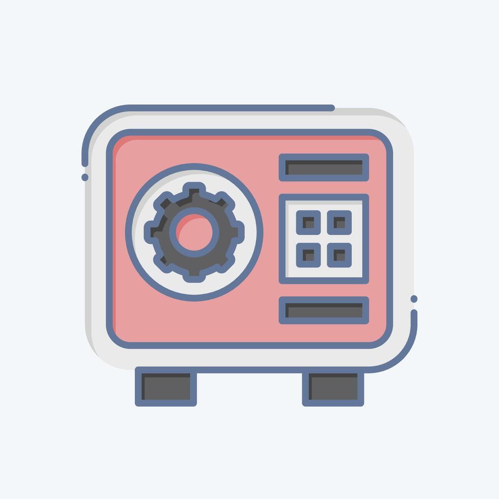 Icon Safebox. related to Security symbol. doodle style. simple design illustration vector