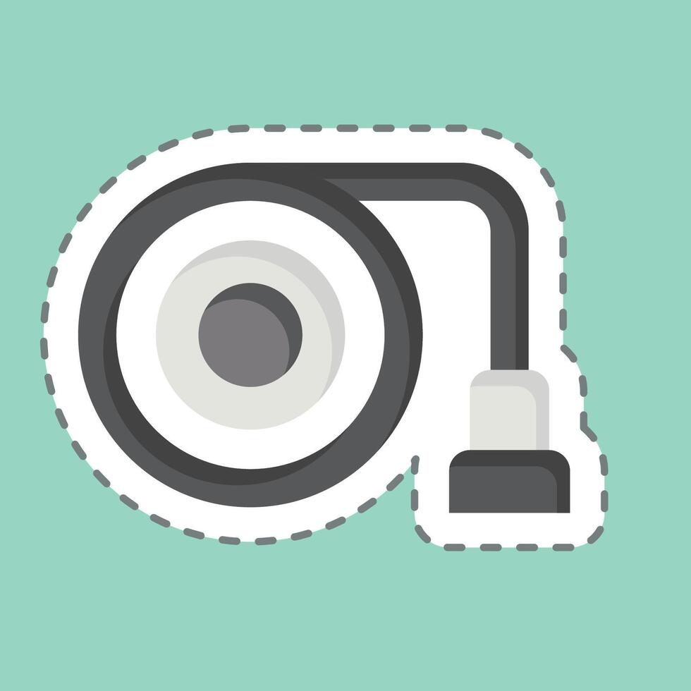 Sticker line cut Hose. related to Security symbol. simple design illustration vector
