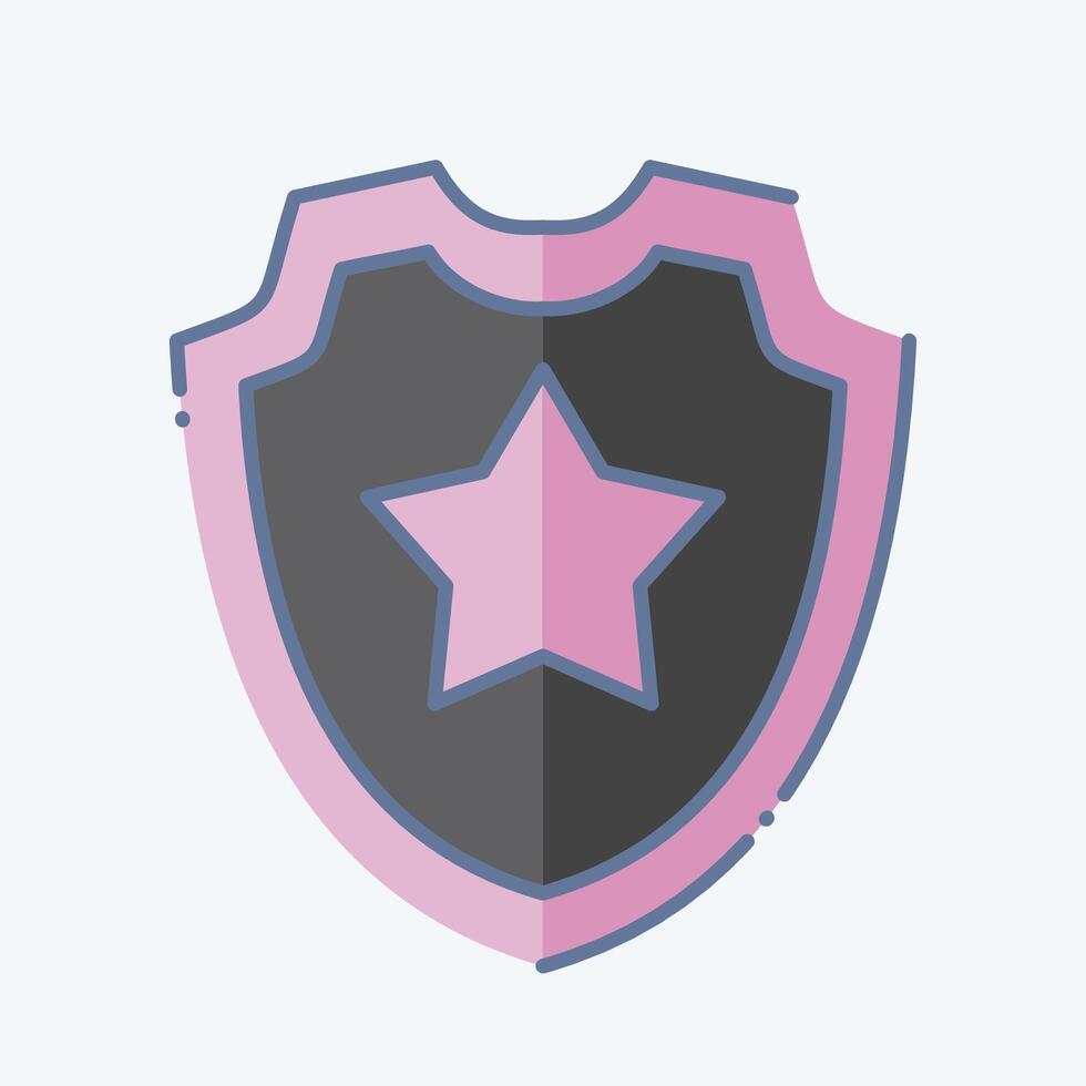 Icon Shield 2. related to Security symbol. doodle style. simple design illustration vector