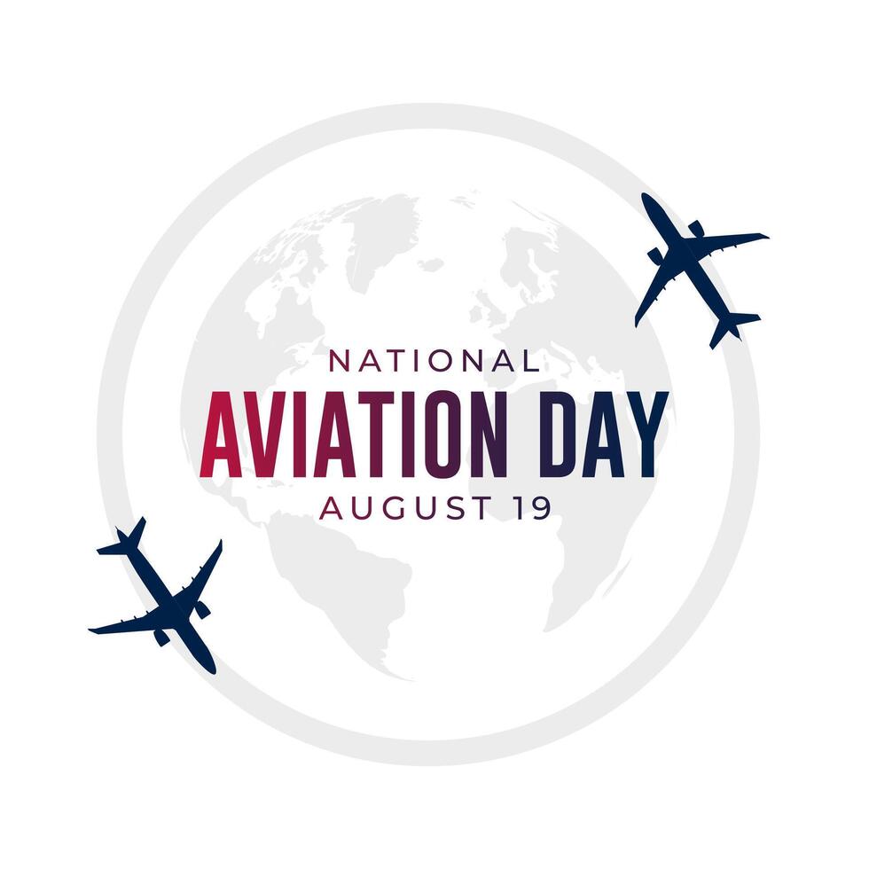 nacional aviación día agosto 19 antecedentes ilustración vector