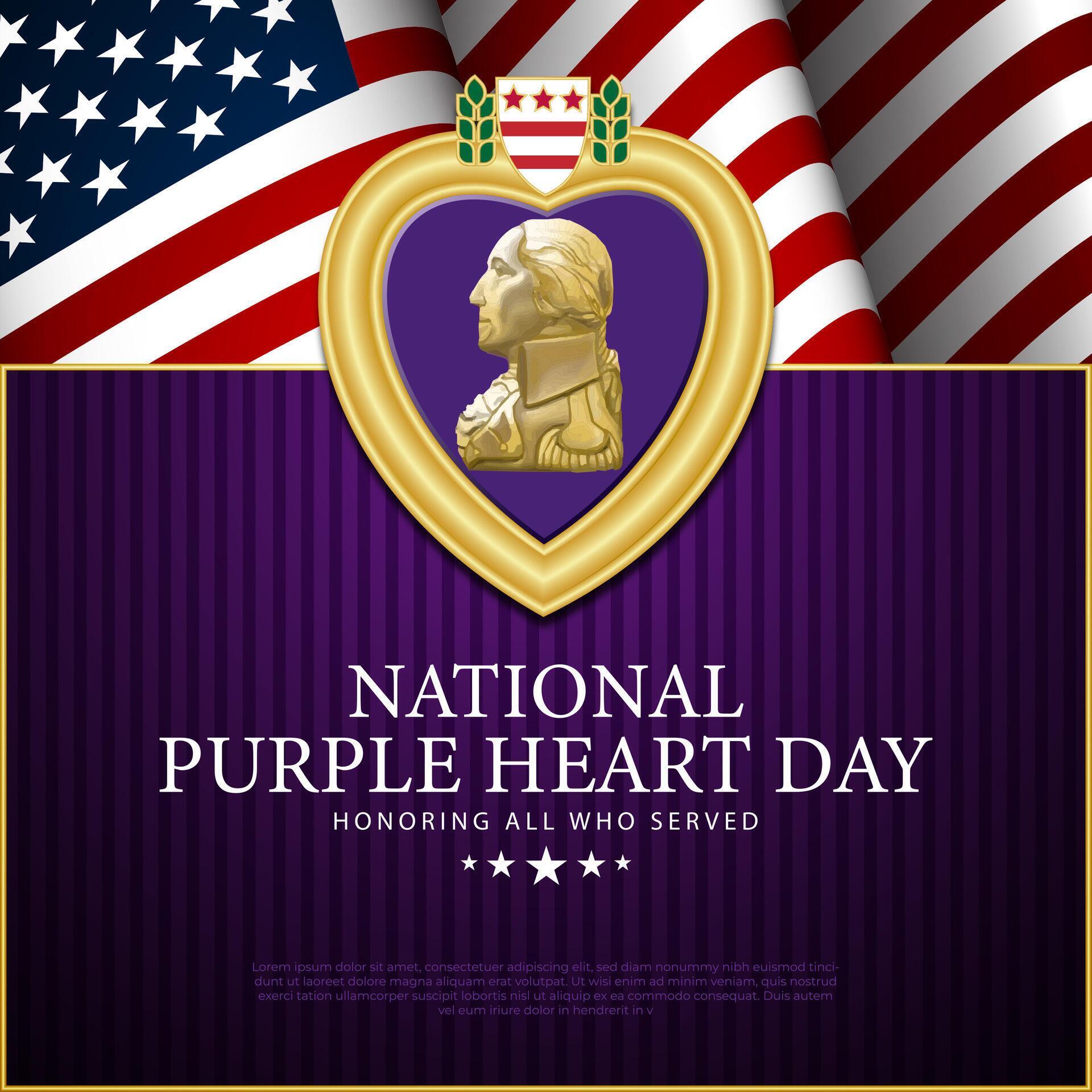 National Purple Heart Day August 7 Background Illustration 44236529 Vector Art at Vecteezy