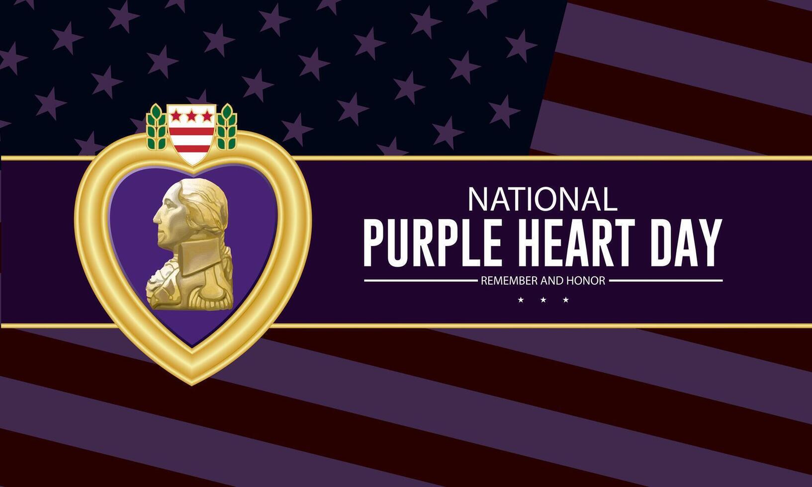National Purple Heart Day August 7 Background Illustration vector