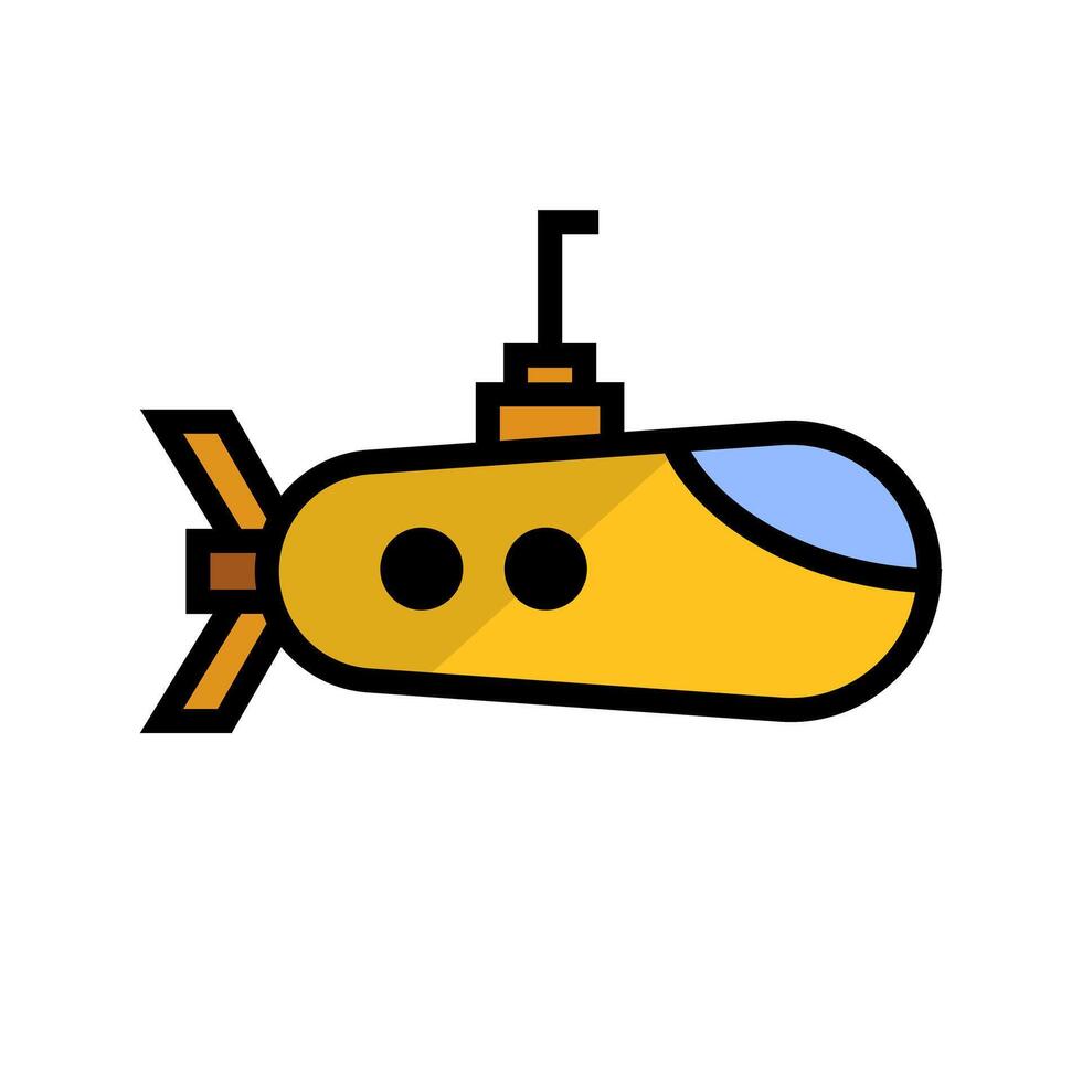 Flat design submarine icon. vector