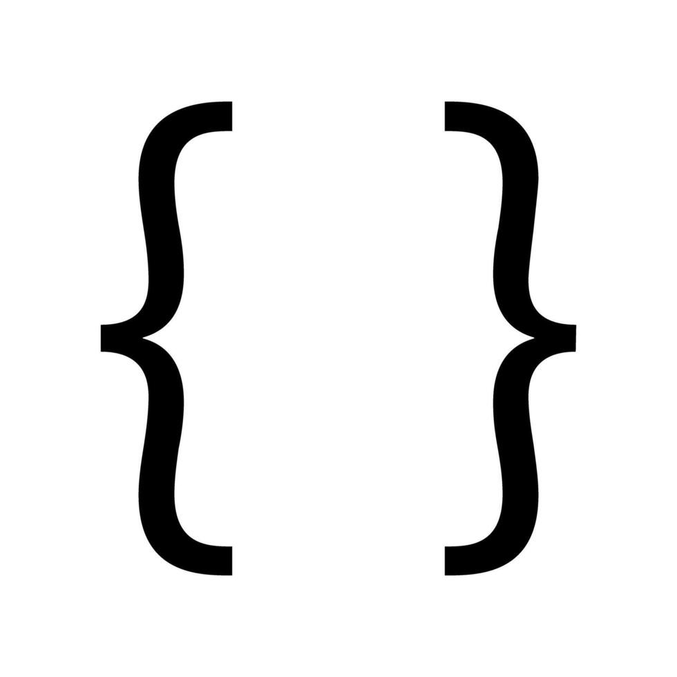 Simple hooked bracket icon. vector