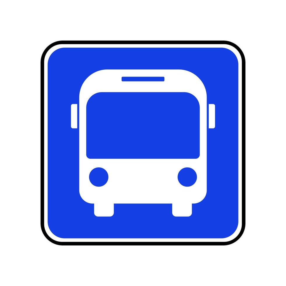 Square bus sign. Bus stop. vector
