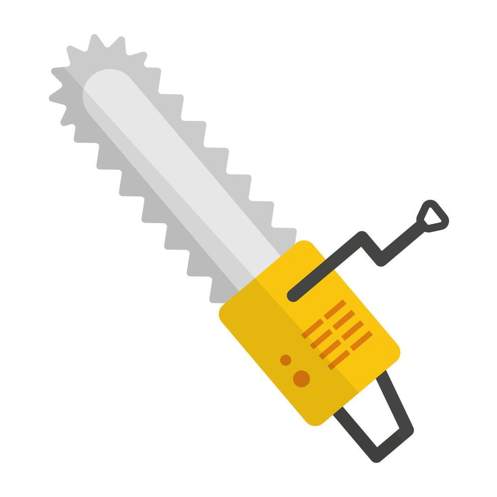 Flat design chainsaw icon. Power tool. vector